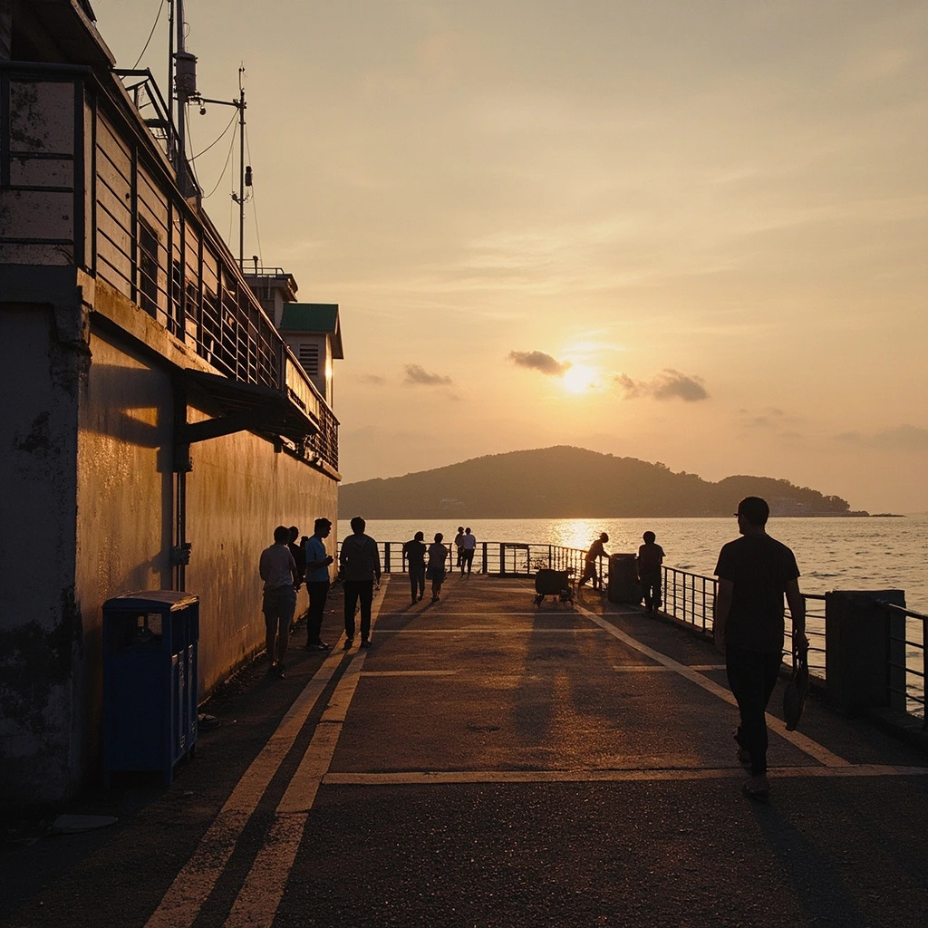 The Butterworth ferry terminal at dusk