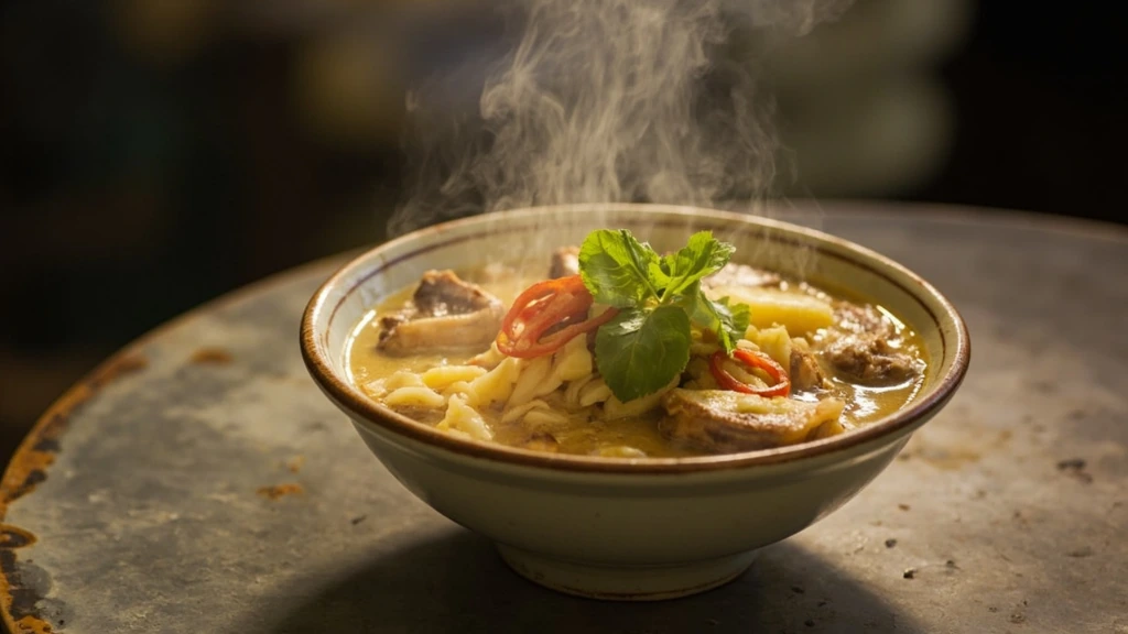 A bowl of assam laksa at a Penang hawker stall